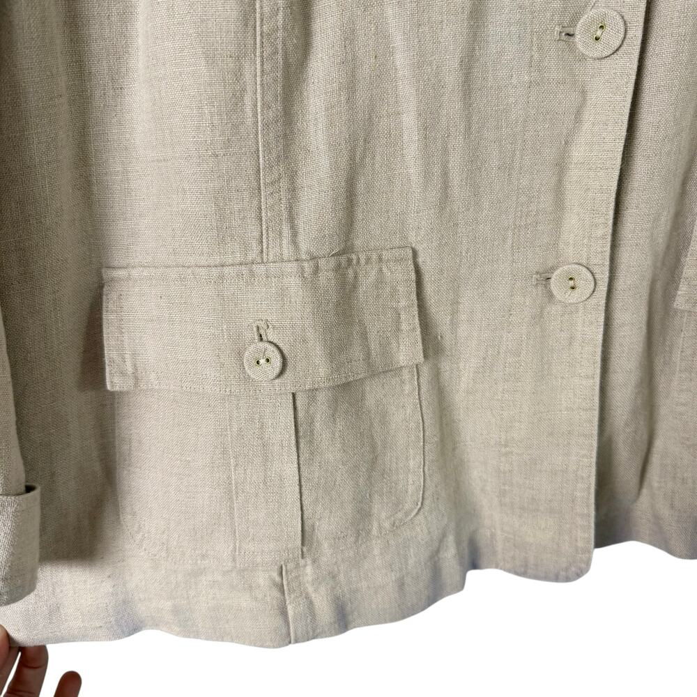 Charter Club Luxury 100% Linen Jacket Button Front‎ in Beige, Size 3X - Picture 7 of 11
